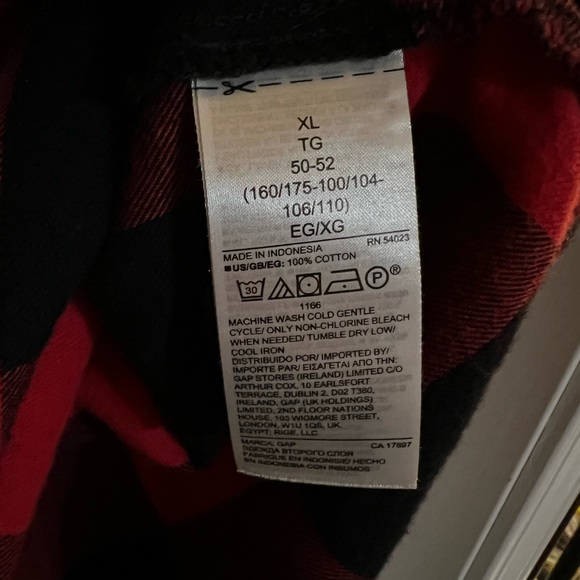 Maternity Half Button Down Plaid Shirt - Picture 2 of 3